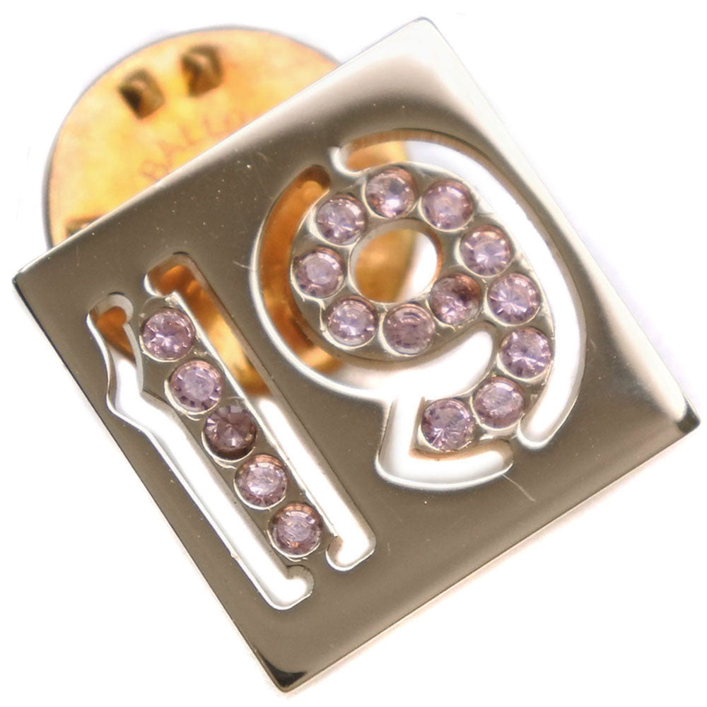 Chanel CHANEL .19 Brooch Pin Brochure G   Line Stone Gold  4.1g No.19  【 Secondary】