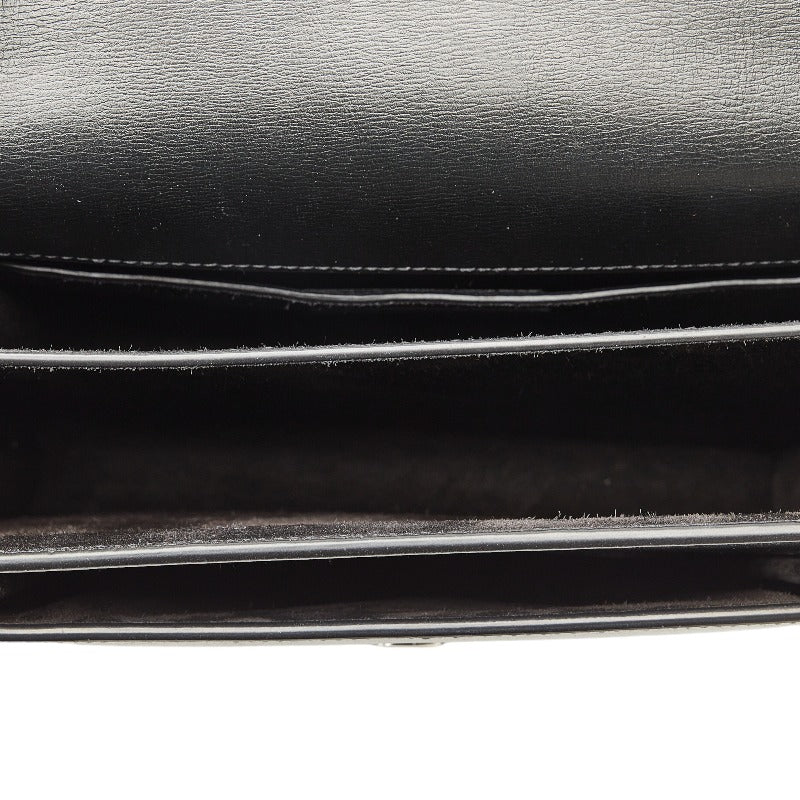 Saint Laurent Monogram Shoulder Bag in Calf Leather Black 442906