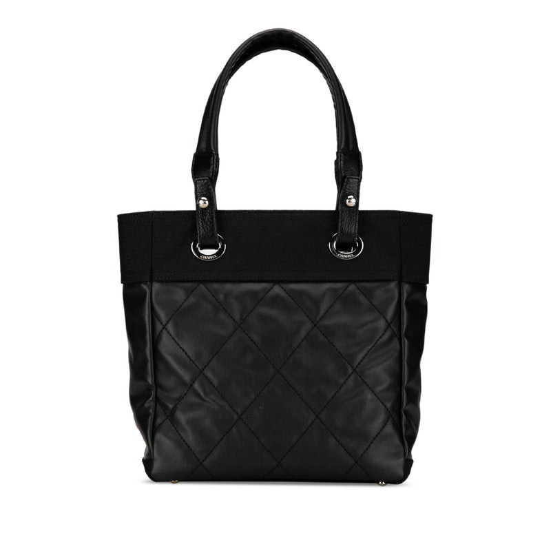 CHANEL COCOMARK PARIBIARITZ TOUTE PM TOUTE BAG A34208 BLACK SILVER PVC LEADER LADY CHANEL