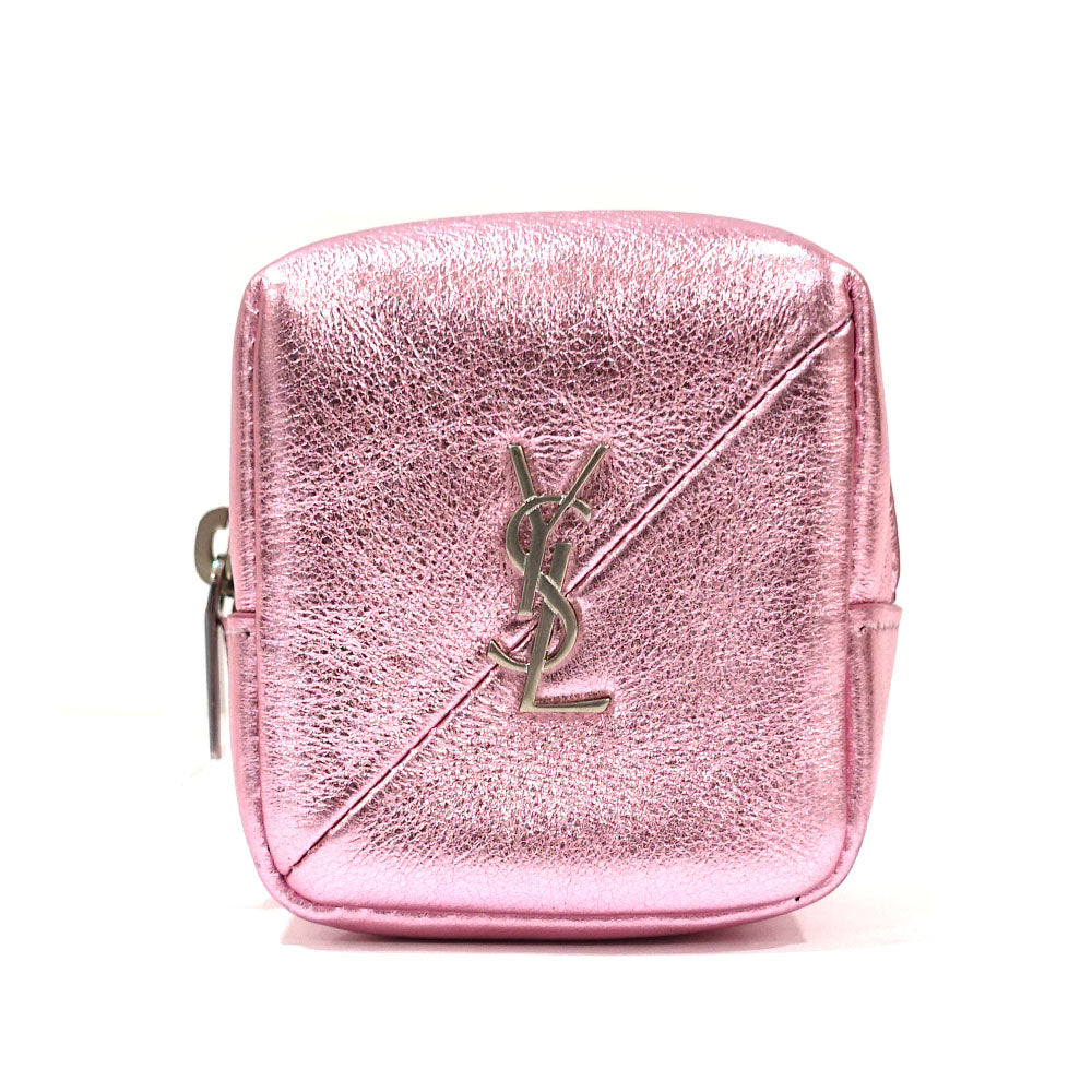 Saint Laurent Jamie Cube Charm Pouch Pink Metal 669964