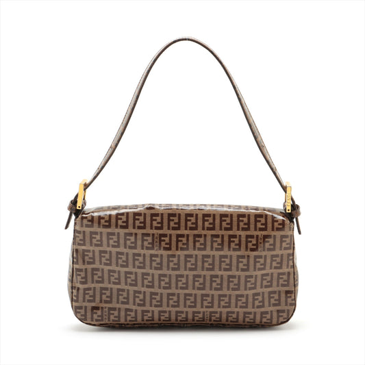 Fendi Zuco Mamma Bucket  Canvas Shoulder Bag Brown