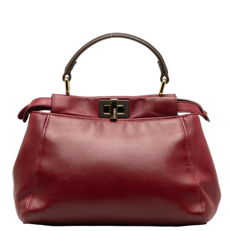 FENDI Peekaboo Handbag in Leather Red 8BN244