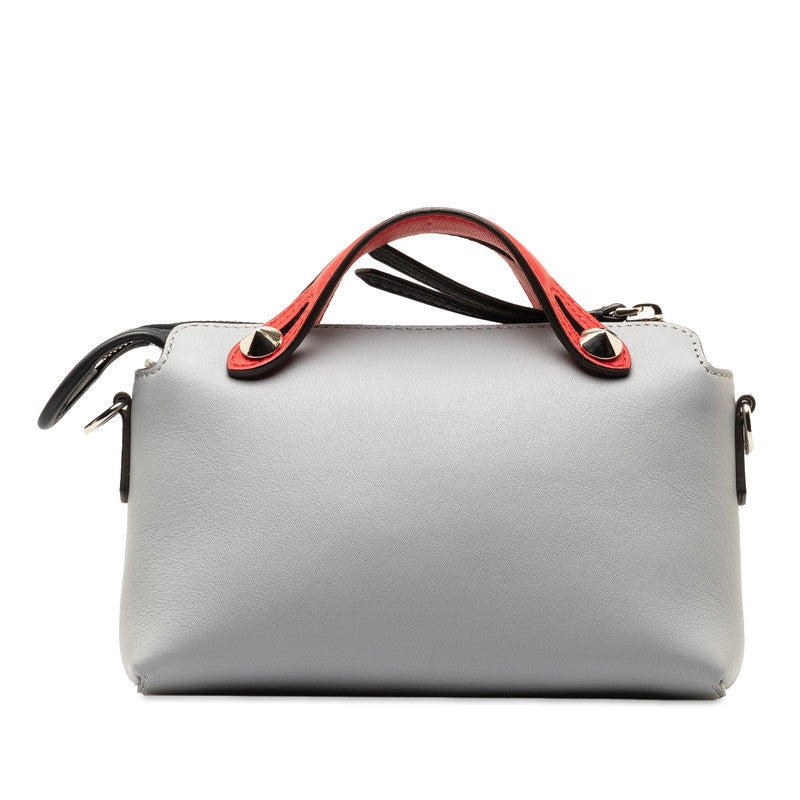 Fendi Byzaw Mini Handbag 2WAY 8BL135 Gray Red Leather  Fendi