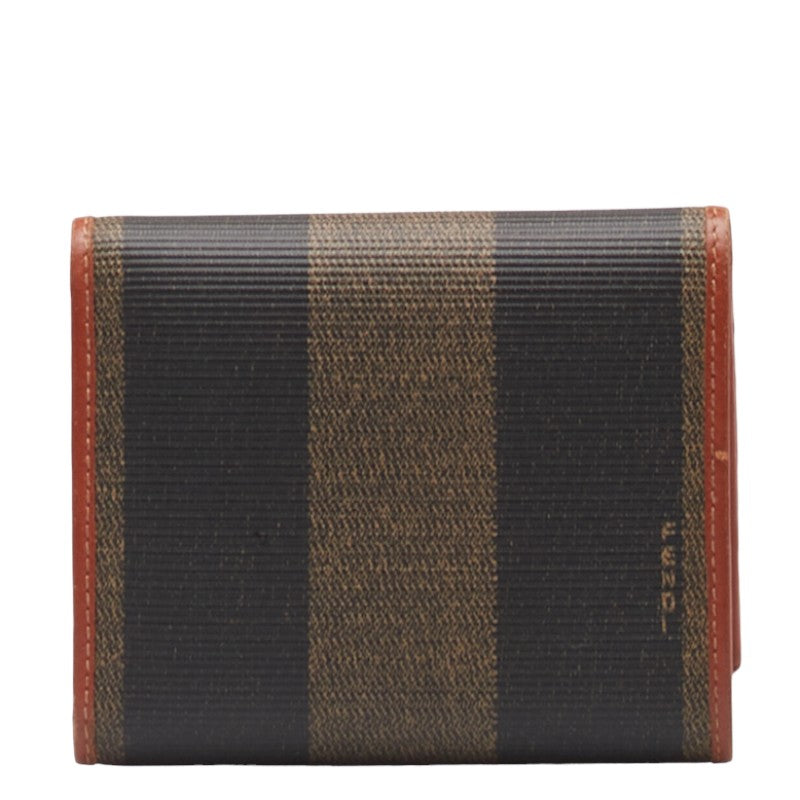 Fendi Pekan Three Folded Wallet Compact Wallet 30959 Black Brown PVC  Fendi