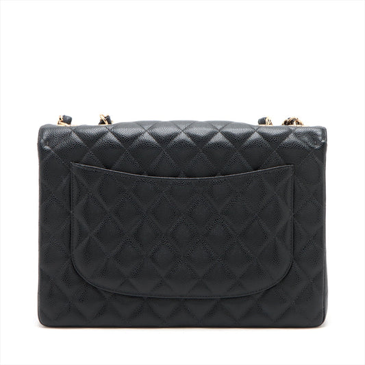 Chanel Decamatrasse 30  Caviar S Single Flap Double Chain Bag Black G  8th A58600