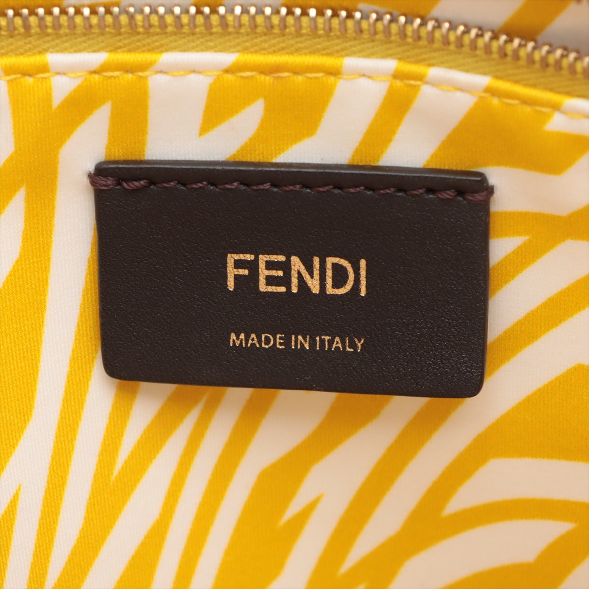 Fendi Zucca PVC  Leather Handbag Yellow 8BH357 Fondi