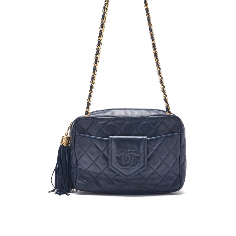 Chanel Coco Chain Shoulder  Fringes  Navy  Shoulder Bag Mini Shoulder Bag  Bag Hybrid 【 Ship】 Navy Mountain Bookstore Online