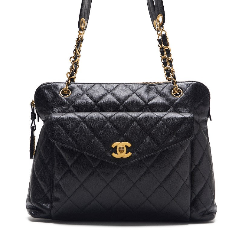 CHANEL / CHANEL Matrasse  Flap Double Chain Sder Caviar S Black   Shoulder Bag Lady Bag Hybrid 【 Ship】  Yaboo Online