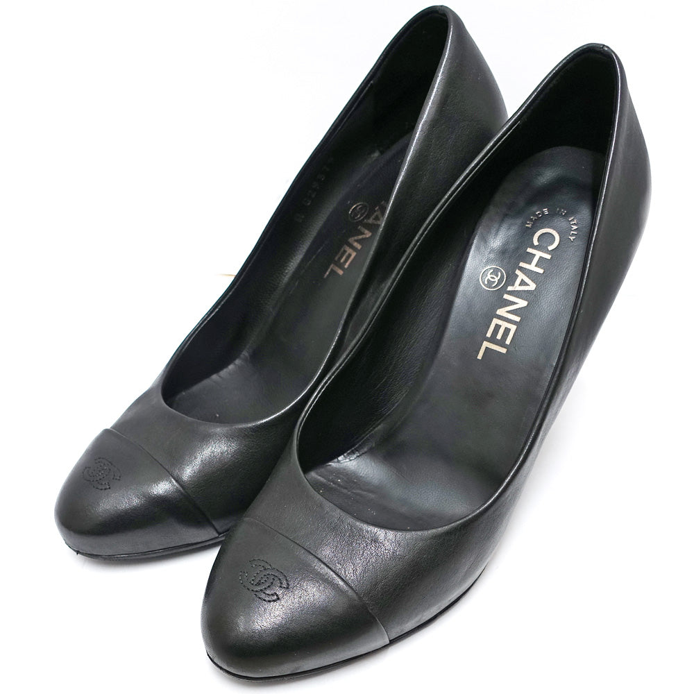 Chanel Pumps Black G29379 Leather Women's Shoes