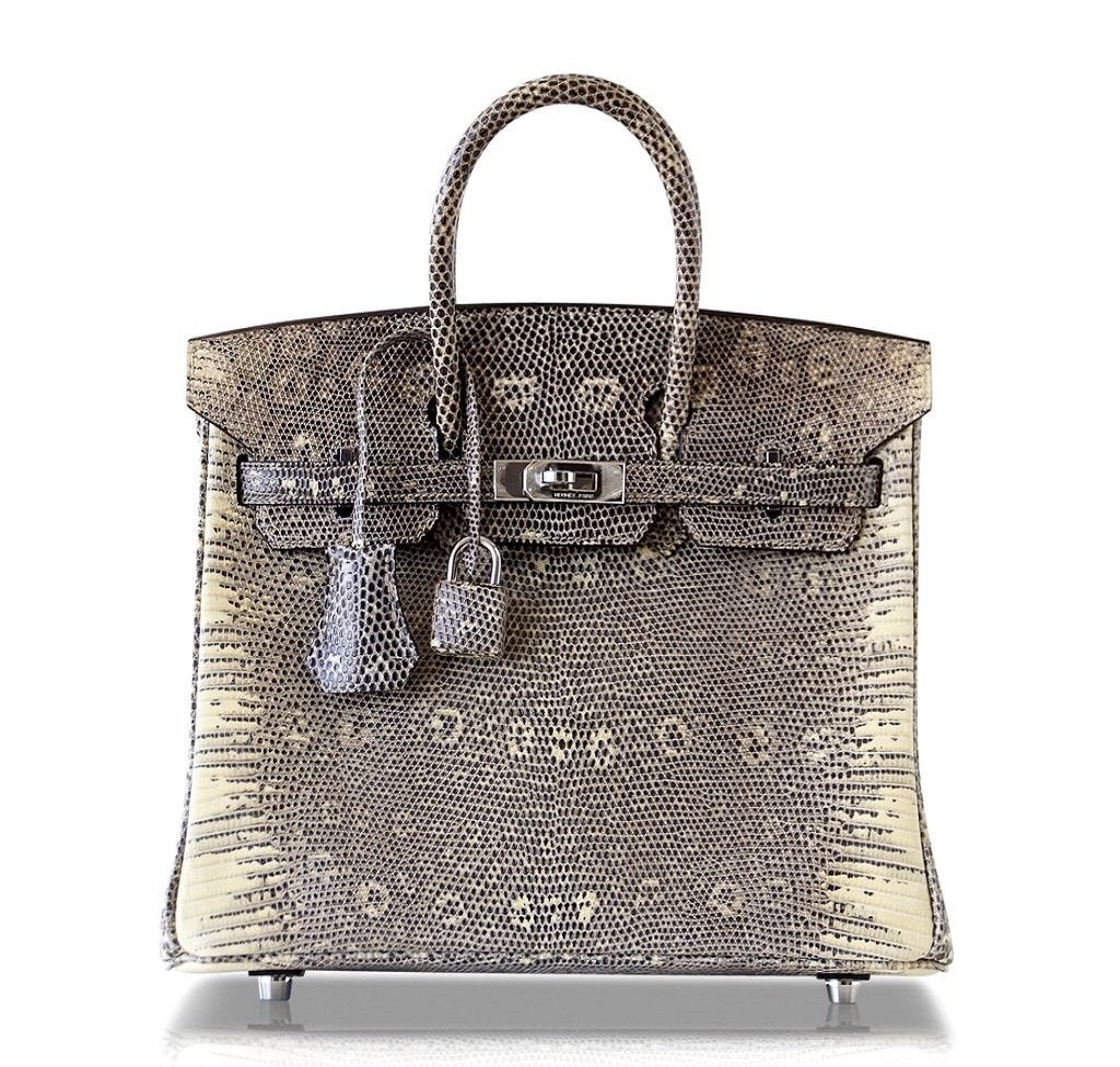 Hermes Birkin 25 Bag Ombre Lizard PHW