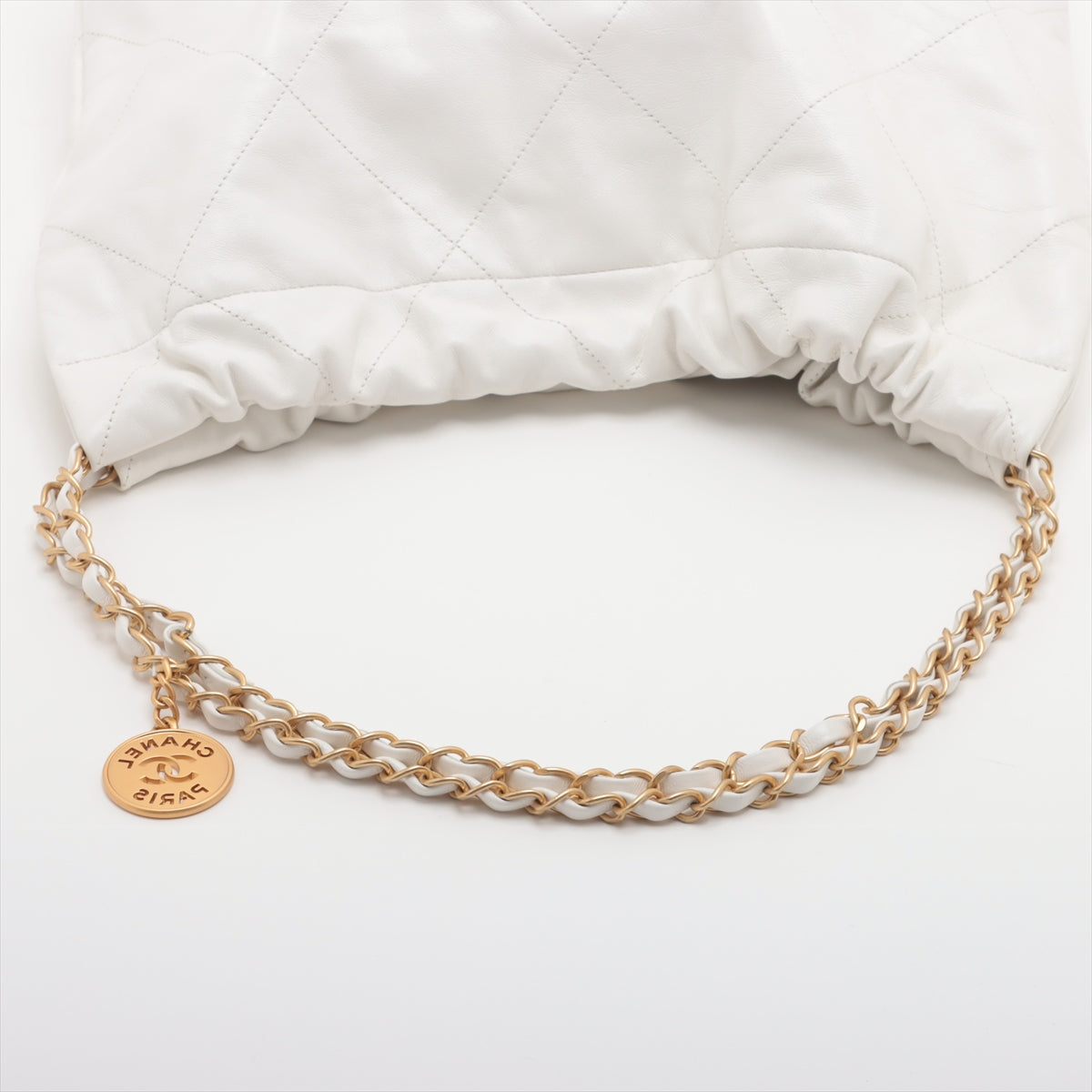 Chanel 22 Leather Chain Shoulder Bag White G