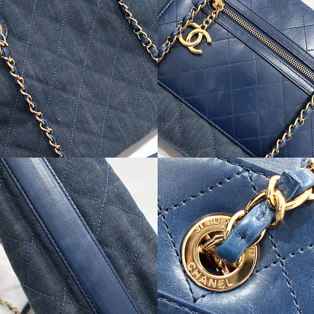 CHANEL Bag Matrasse A93559 Denim/Leather Blue  G  CC Mark 2WAY Hand/Chain Shoulder Woman 23rd /8-digit  Certificate Box