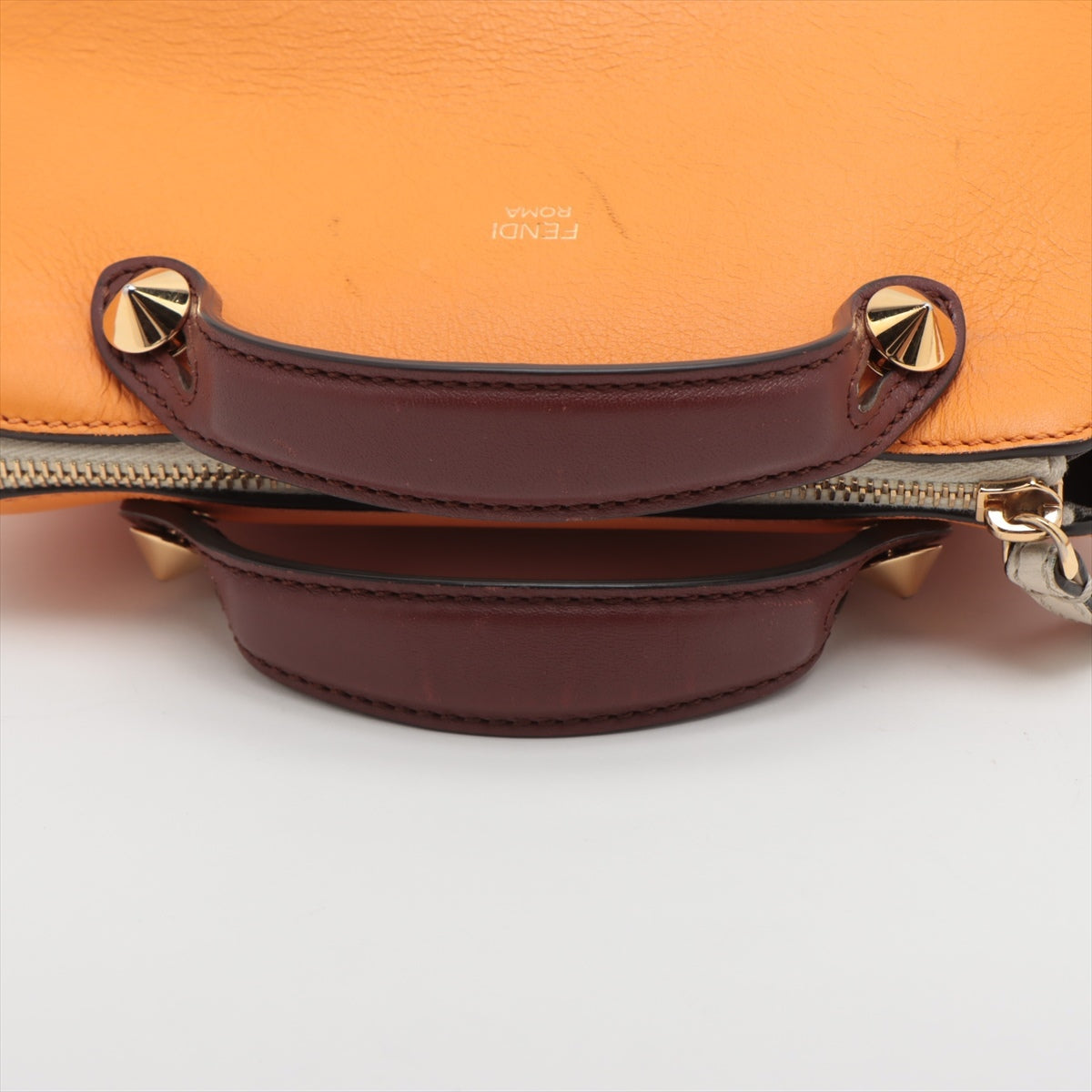 Fendi Byzaw Mini Leather 2WAY Handbag Orange 8BL145