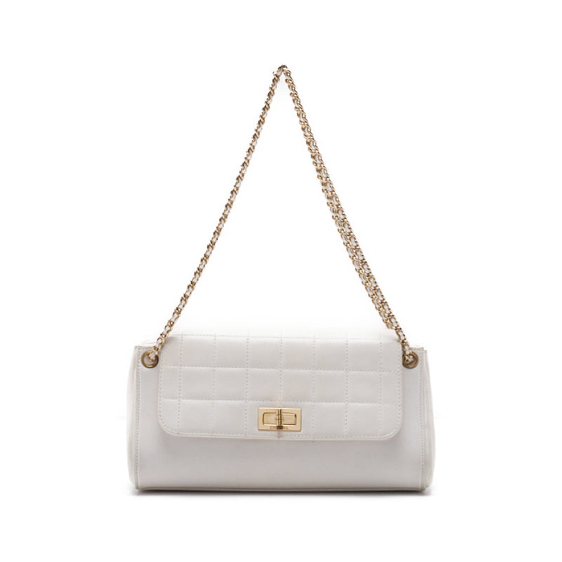 CHANEL Chocolate Bar 2.55 Lock Chain Shoulder  White (Gen Gold ) Shoulder Bag Mini Shoulder Bag  Bag Hybrid 【 Ship】 Himalan Online