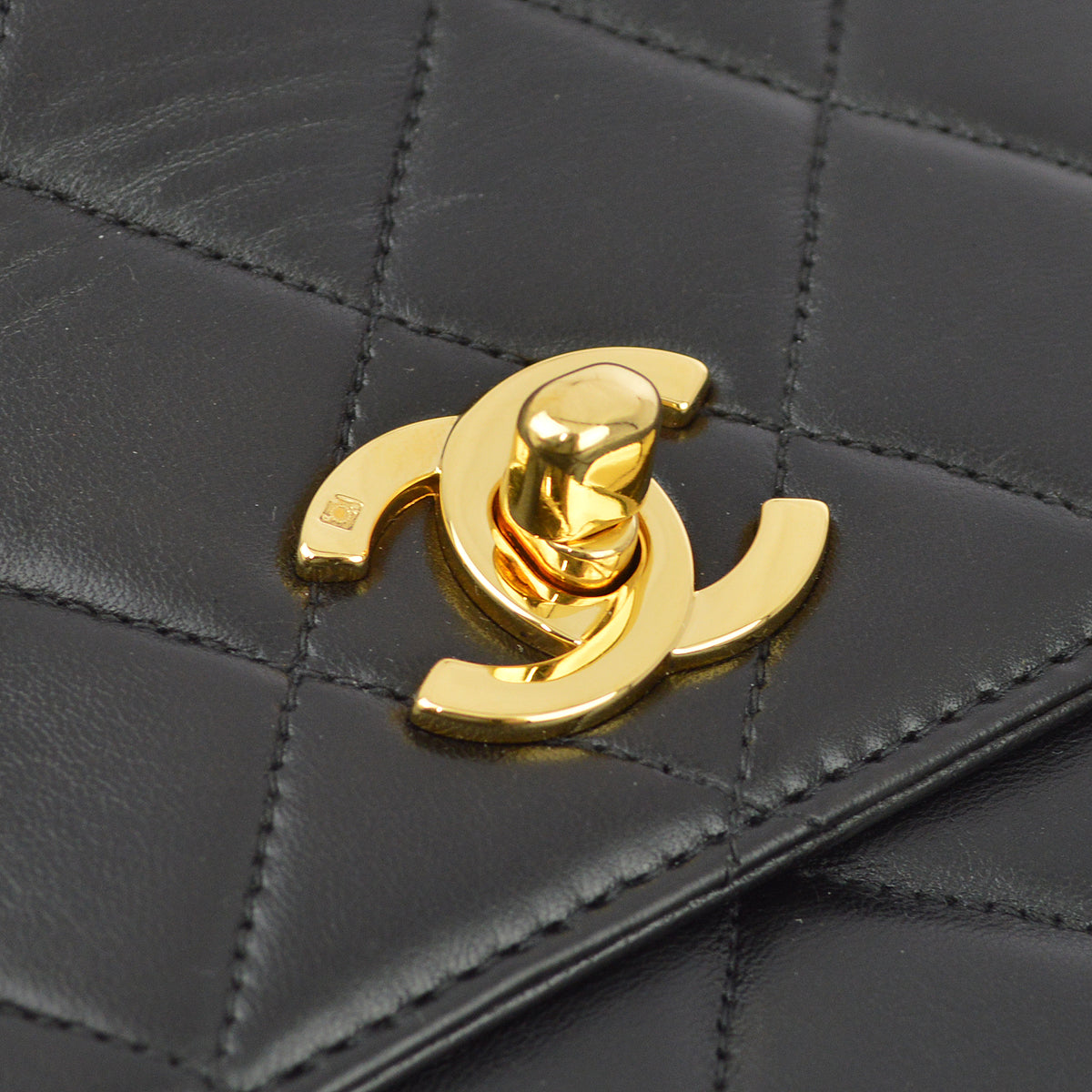 Chanel Black Lambskin Kelly Handbag