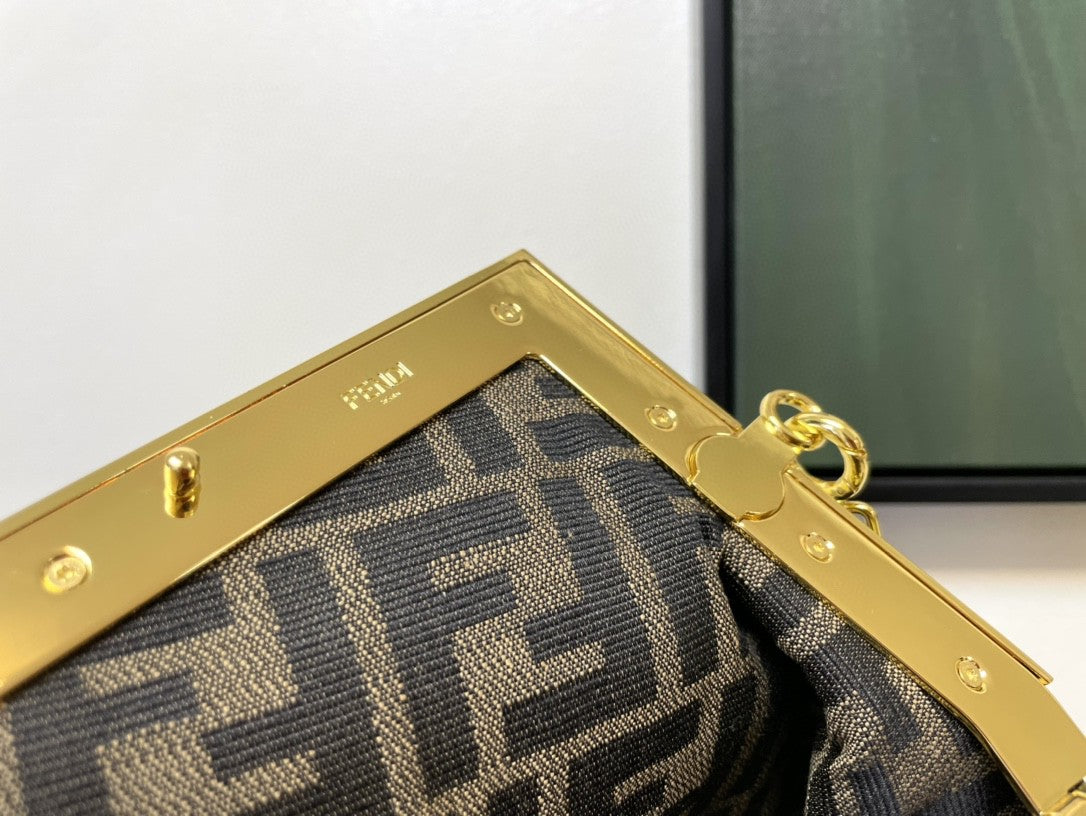 Fendi Fendirst Small Black with python Bag