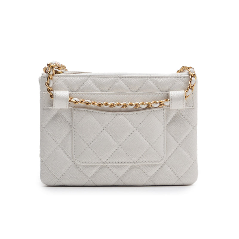 CHANEL CHANEL Matrasse Turn-Lock Coco Charm Chain Waist Bag Caviar S White  West Bag  West Bag Ladies West Bag   Delivery Ladies West Bag Ladies Online