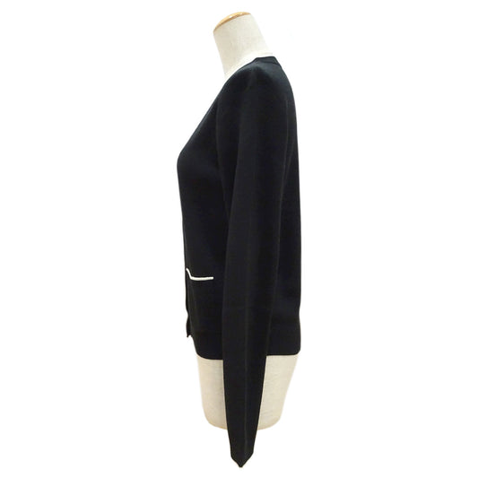 Chanel Cardigan Vneck Staff Uniform U02425K02147 94305 Black 36 S Size Wool Acrylic  Tops