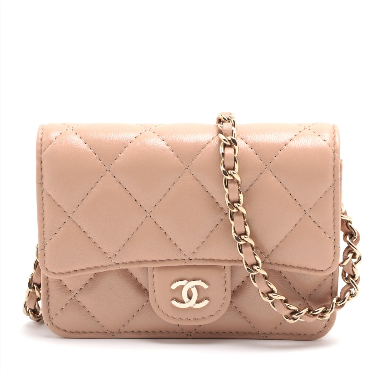 Chanel Mini Matrasse  Chain Shoulder Bag Beige G  32rd