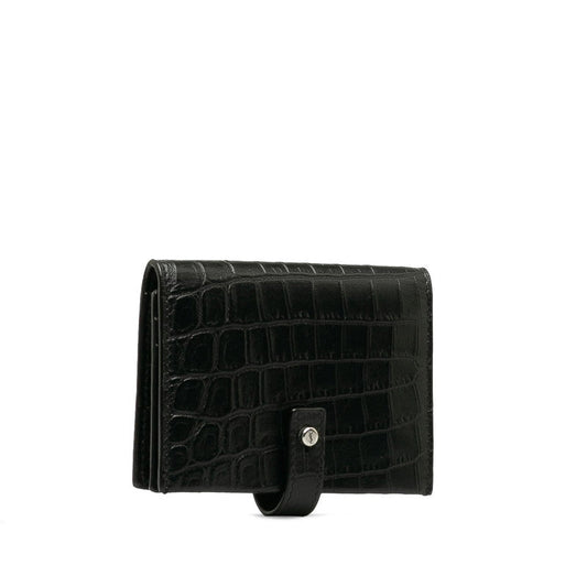 Saint Laurent Crocodile Sack  Jules Card Case 507604 Black Leather  Saint Laurent Sack of Jules