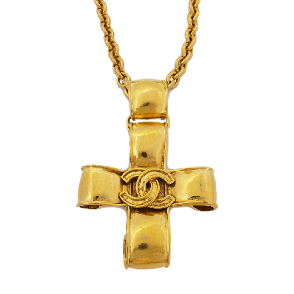 【Chanel】Chanel necklace g cross CC Coco 94P accessories long pendant fashion ladies small necklace square quality weda