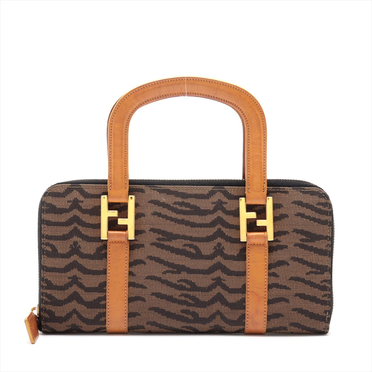 Fendi canvas x leather handbags brown zebra powder blowing harbours