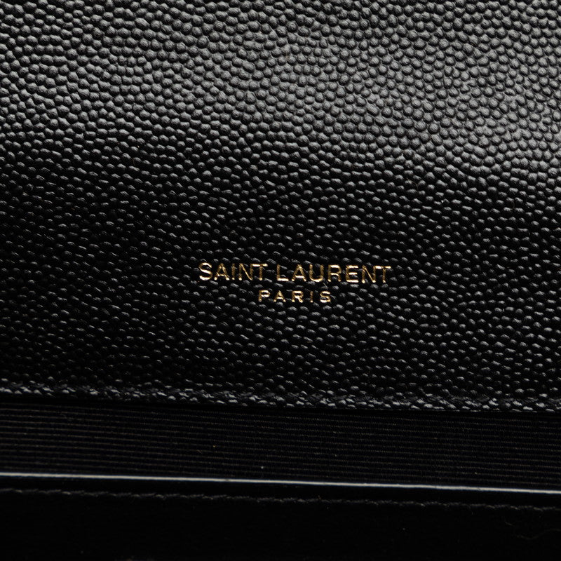 Saint Laurent YSL logo monogram envelope chain shoulder bag black g leather ladies saint laurent