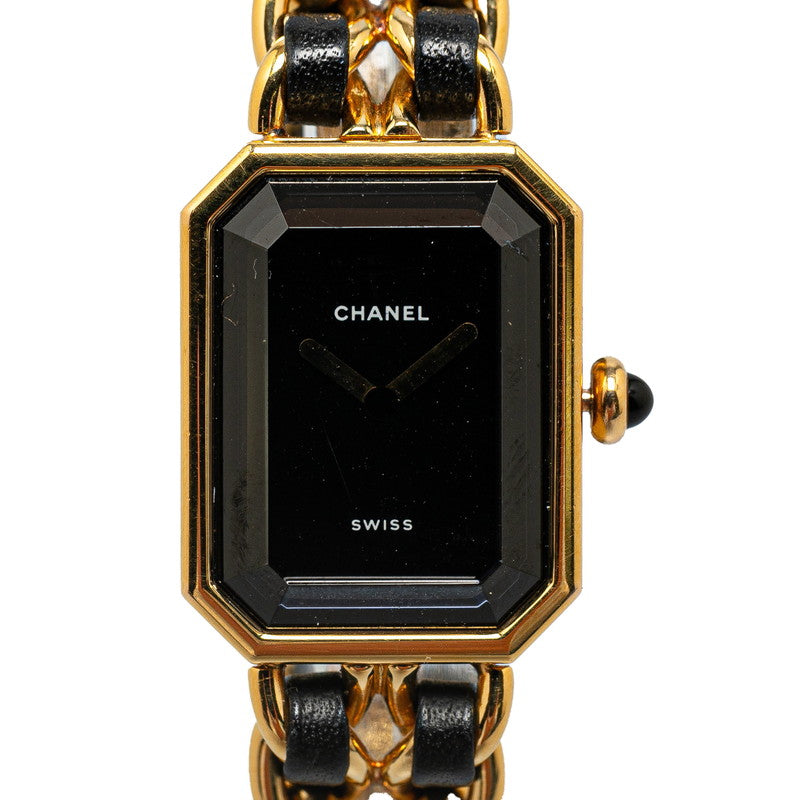 Chanel Premium  Size L H0001 Quartz Black Screen Plated  CHANEL