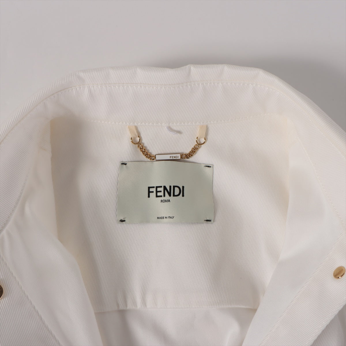 Fendi 22 Years Cotton x Polyurethane Denim Jacket 40  White FLF677