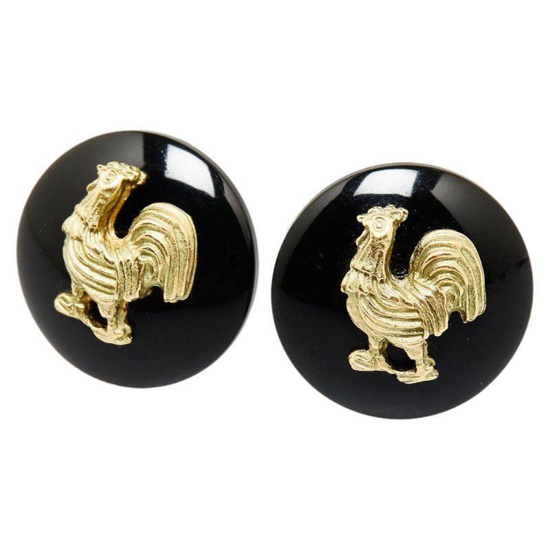 Chanel Vint Chicken Bird Earring G Black   Chanel