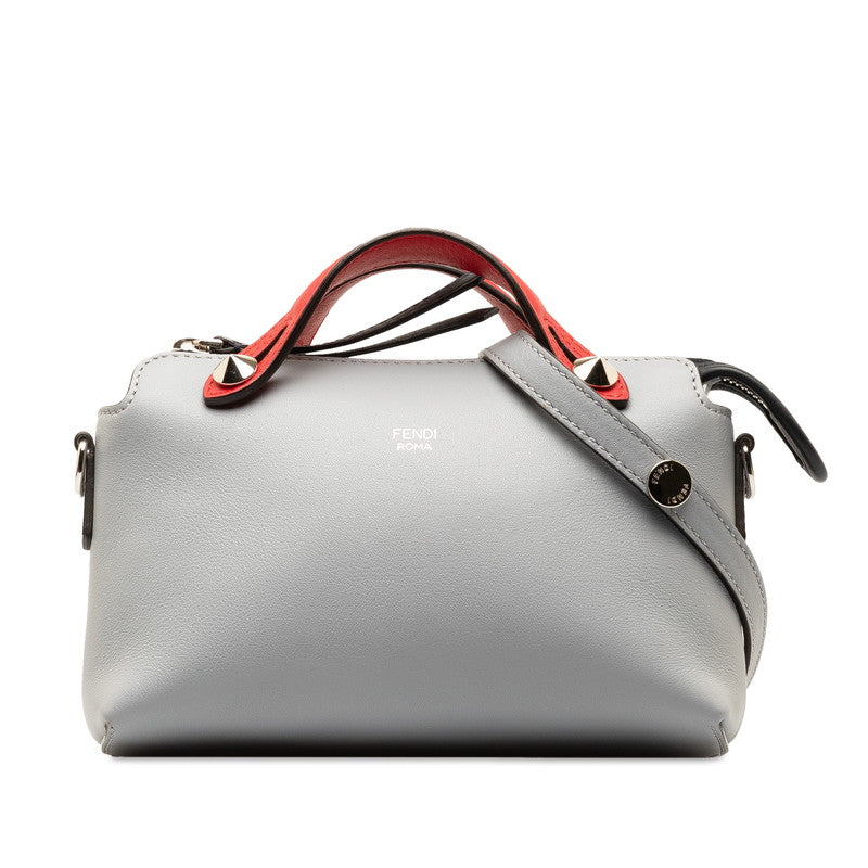 Fendi Byzaw Mini Handbag 2WAY 8BL135 Gray Red Leather  Fendi