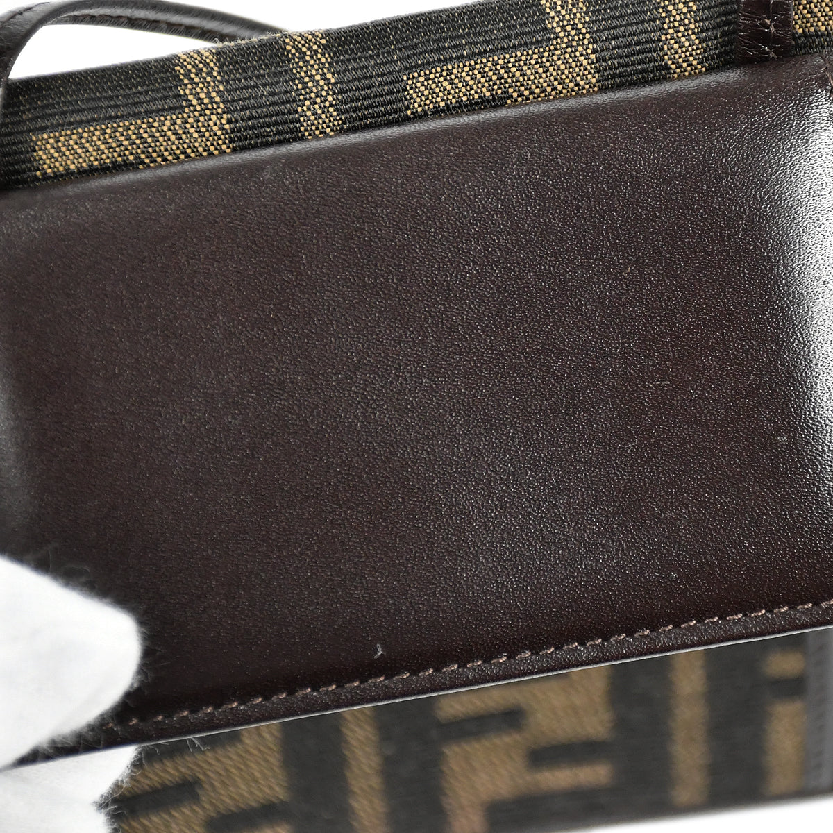 Fendi Zucca Shoulder Wallet Brown