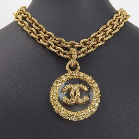 Chanel Chanel Coco Necklaces Vintage G  x Glass French Made  172.4g COCO Mark   Cloth