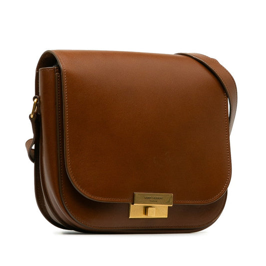 Saint Laurent Shoulder Bag in Calf Leather Brown 532985