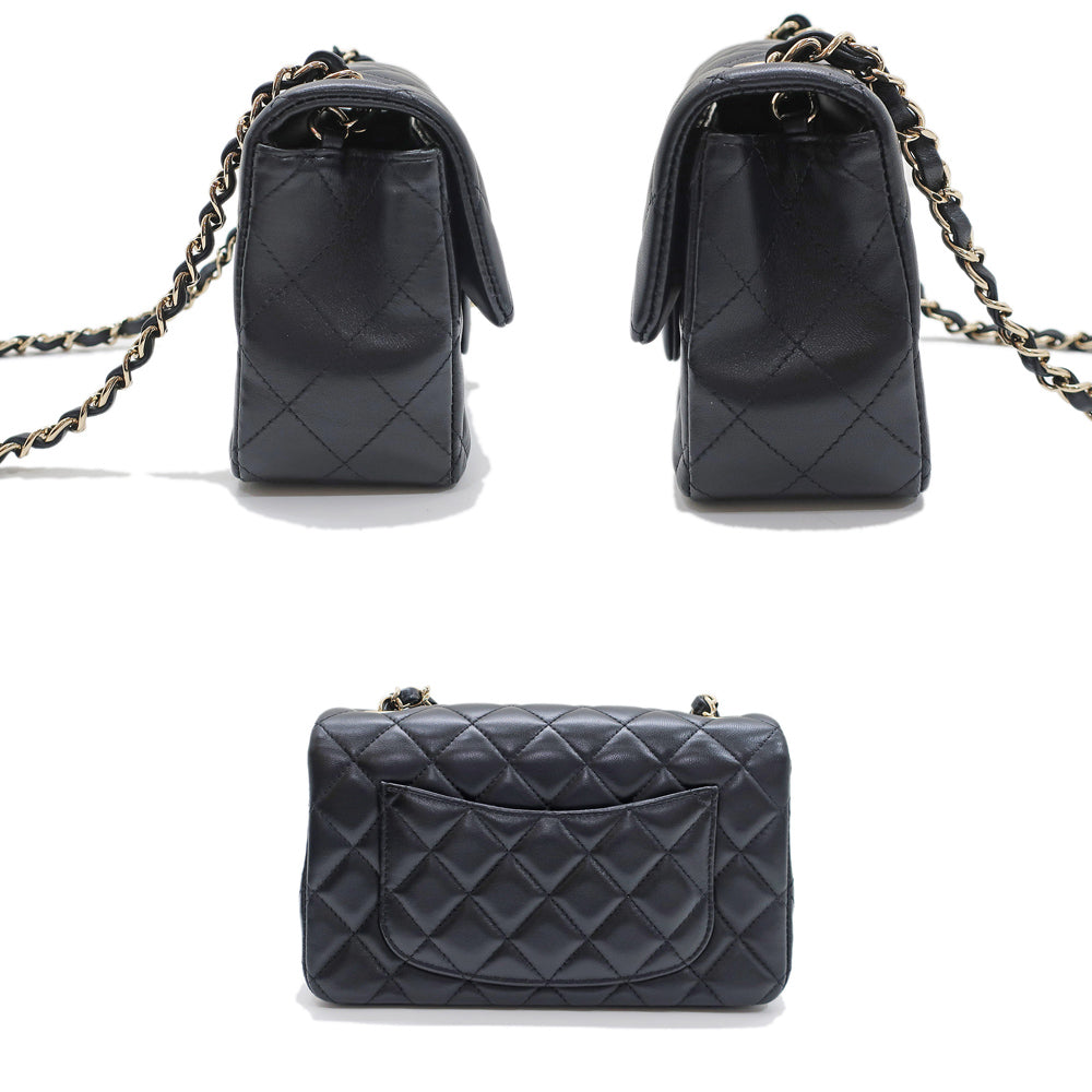 CHANEL Mini Flap Bag 20  Black G  GD Chain Shoulderbag Coco Black