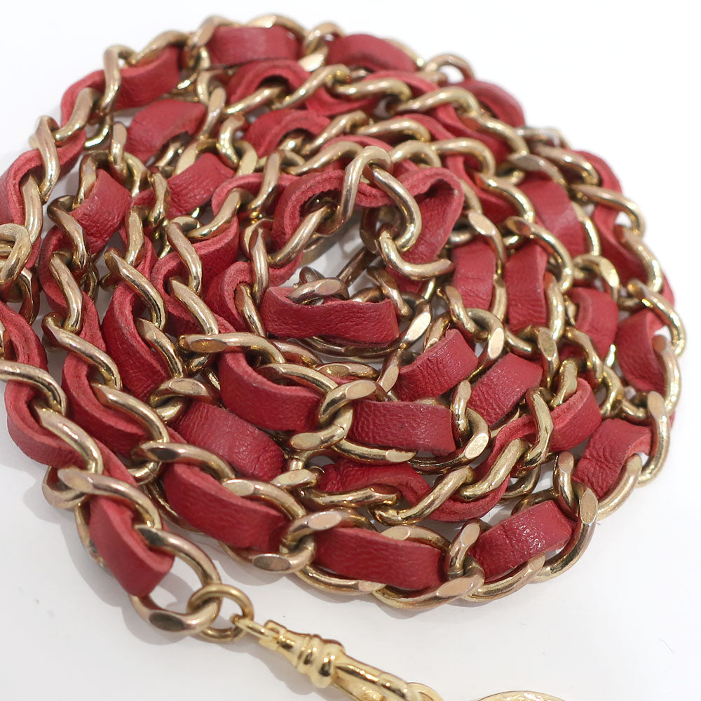 CHANEL Chain Belt CC Mark Coin  Accessories Vintage 1982 approximately 970 cm approximately 1156 g Red/Gen GP Gold  Women  Dress Little Other Console only