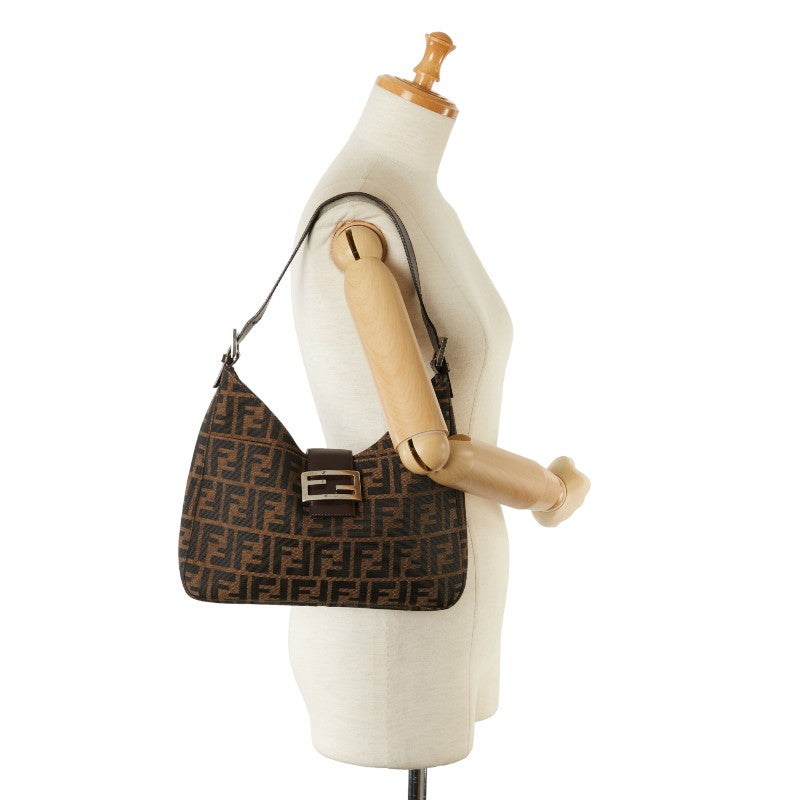 FY ZUCKA MANMABACKET ON SHOULDER BAG 26569 Brown canvas leather ladies FENDI