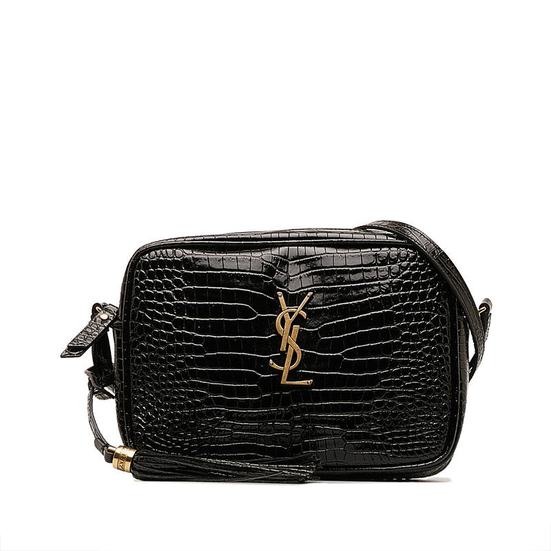 Saint Laurent Lou Bag in Crocodile Black 612544