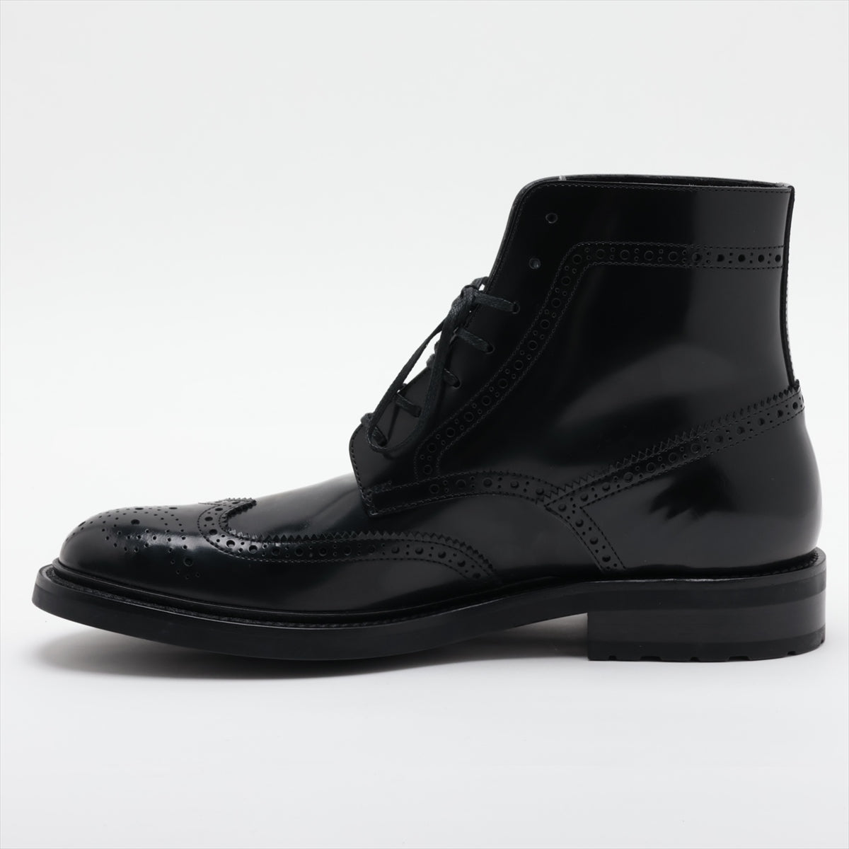 Saint Laurent  Leather Shoes 44 Men Black 584727 Wing Chip