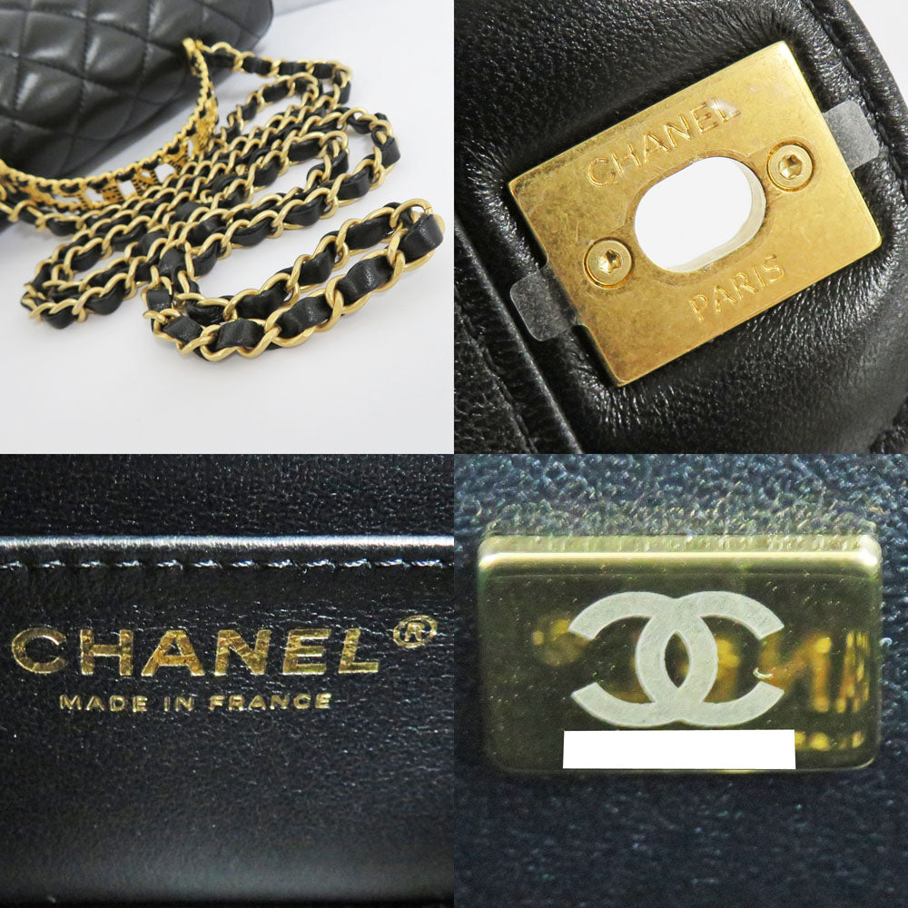 CHANEL CHANEL Top Handle Flap Bag AS4530 Black G  Chain Shoulder Bag  Coco Black 24C Logo Handle Leather