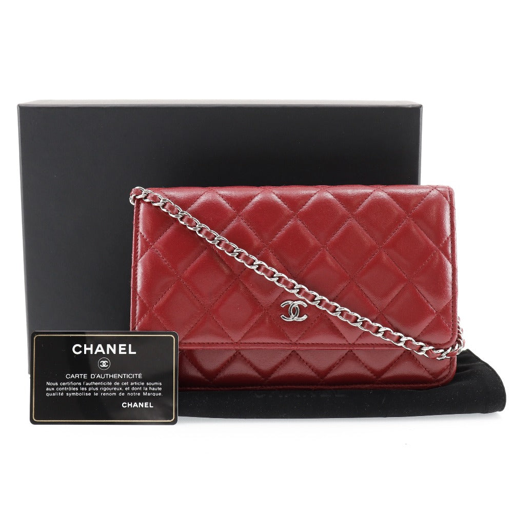 CHANEL Chain Wallet Matrasse A33814  2014 Italian Made Snap Button