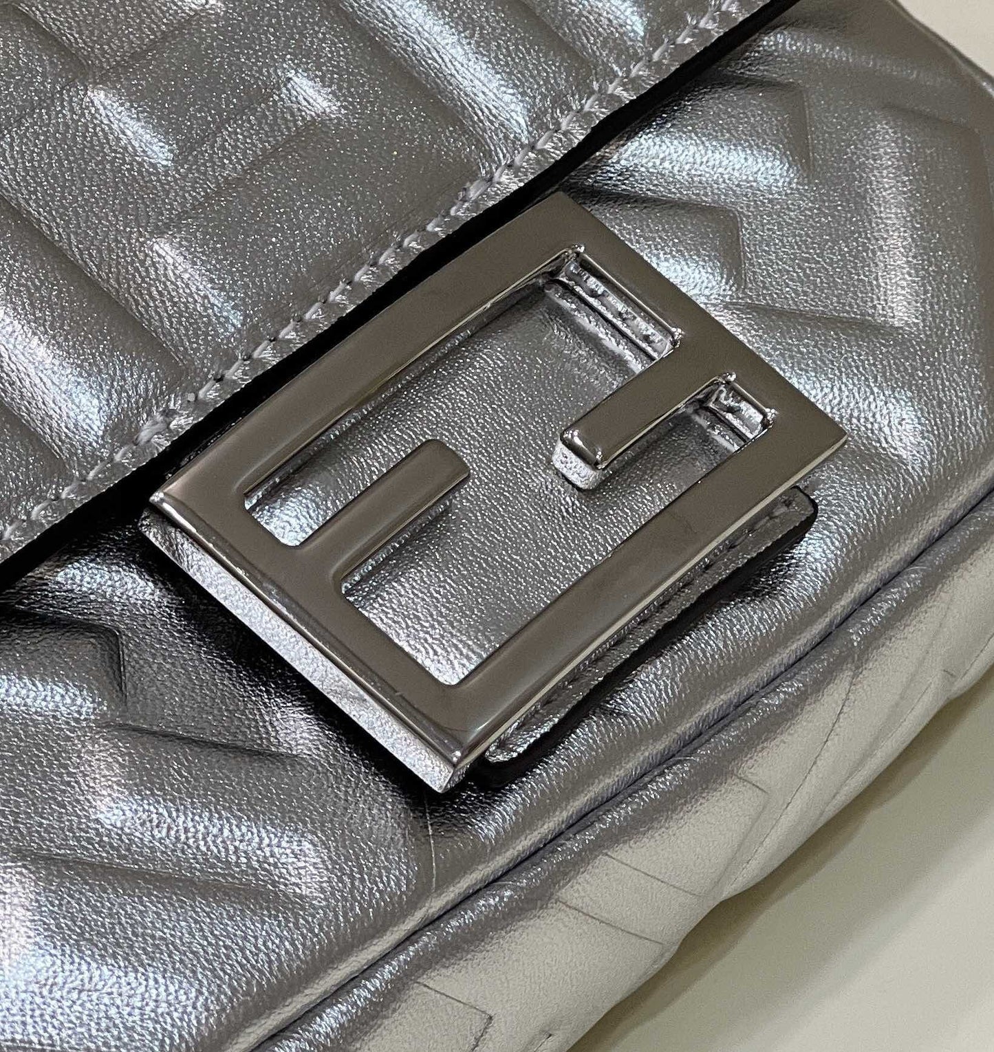 Fendi Baguette Silver Shoulder And Crossbody Bags