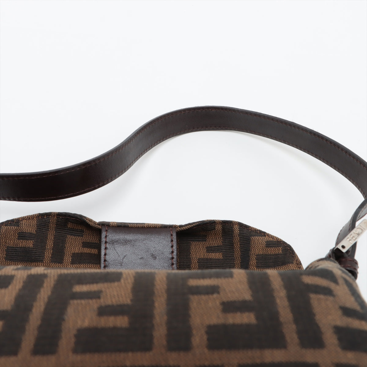 Fendi Zucca Canvas x Leather Shoulder Bag Brown