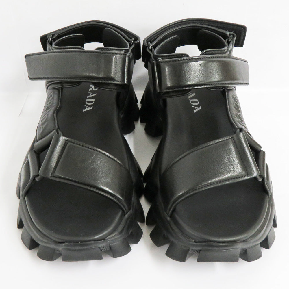 Prada Paded Nappal Leather Sports Sandals 2X3077 Sporty Tape Sandal Black 6 25.0cm Laver   Shoes