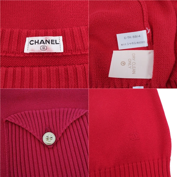 Vint Chanel s  Coco  Cotton Cotton Tops  Italian Made L Equivalent Red