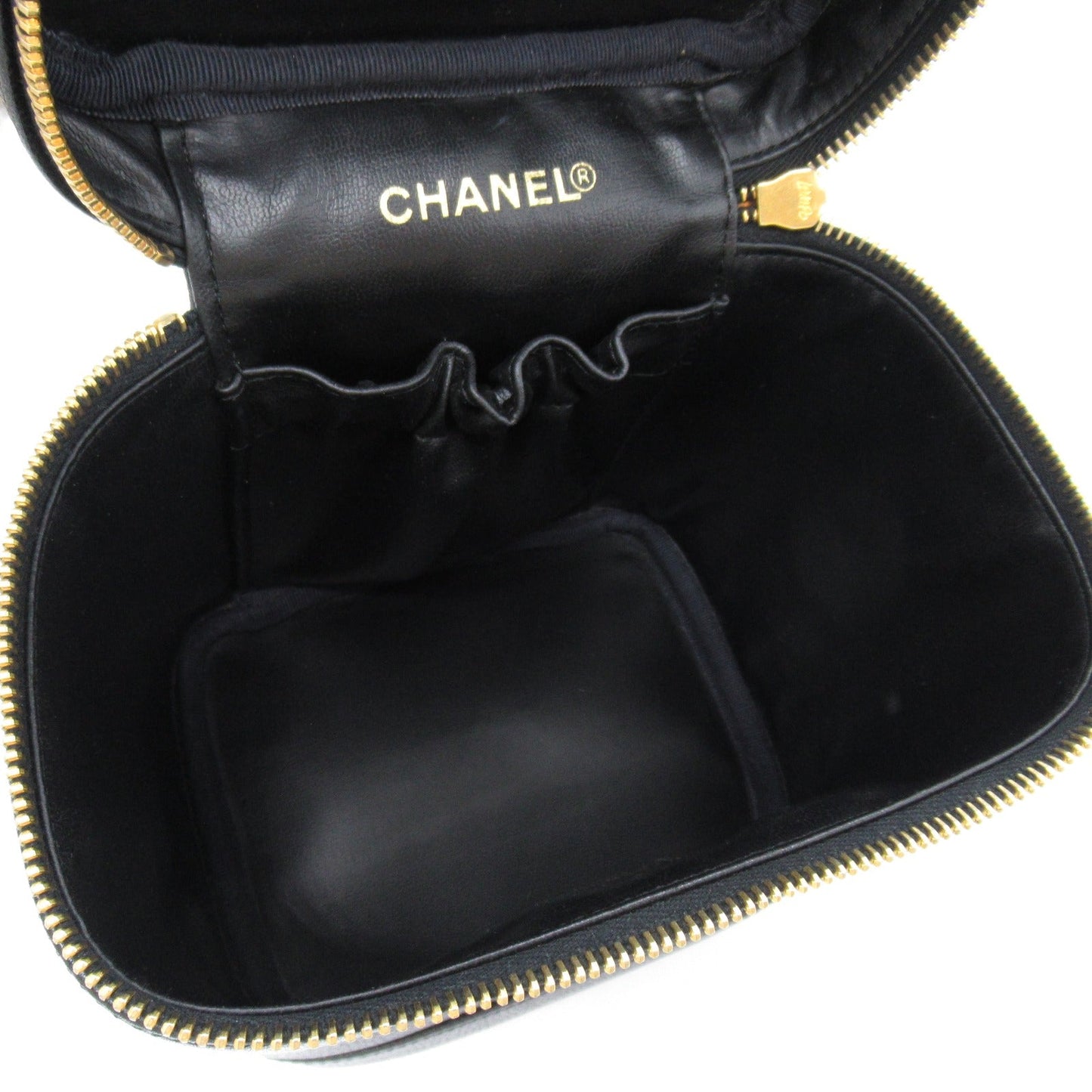 Chanel Laminated Vanity Bag Cabia S  Black Box