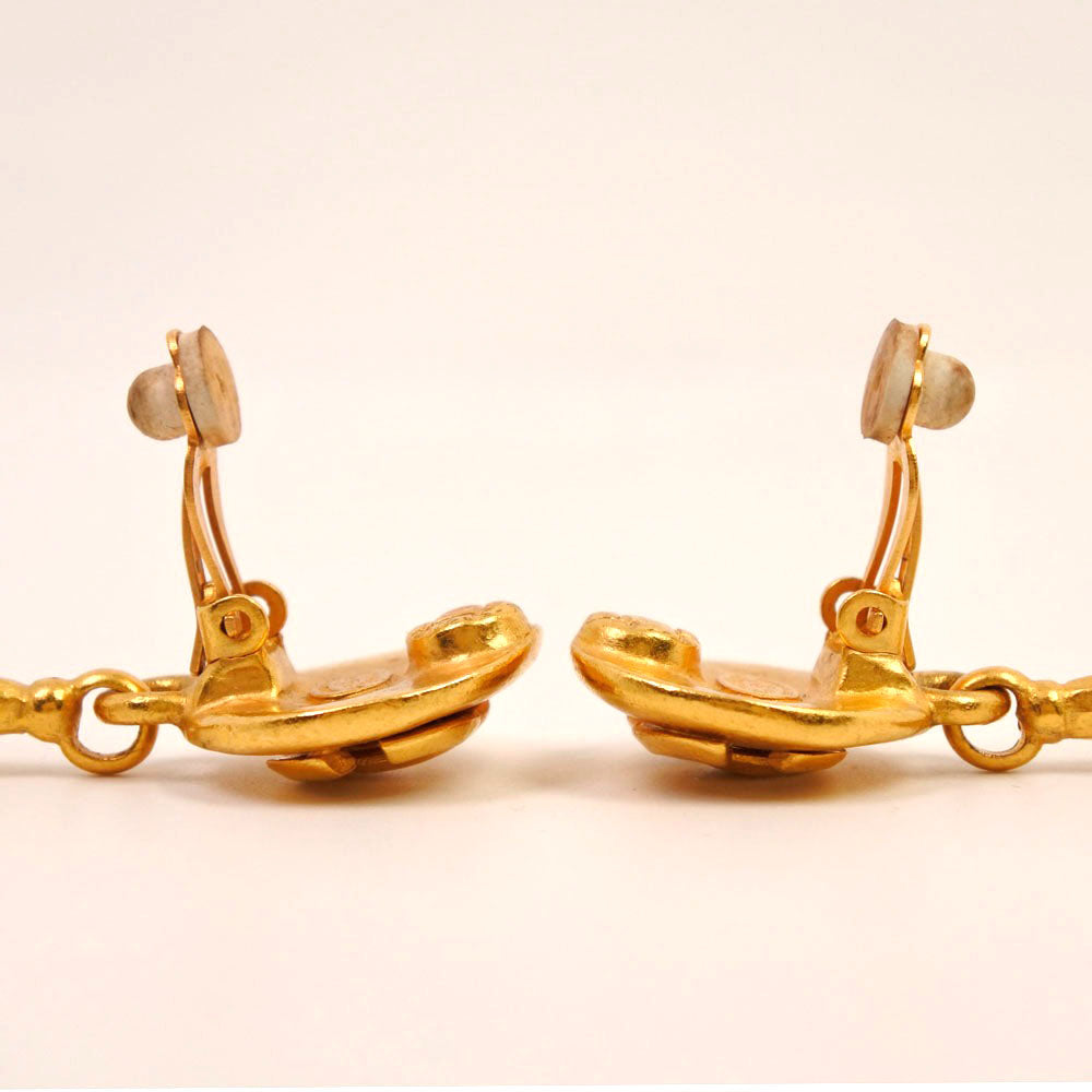 Chanel Earring Swing/Coco G  Gold 96P  29.8g  A-Rank Earring