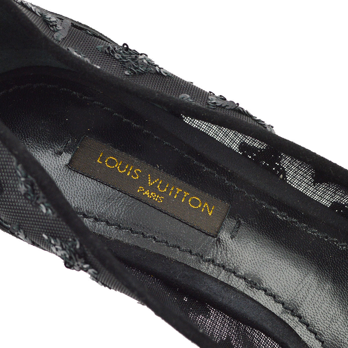 Louis Vuitton Black Spangle Pumps Shoes #37