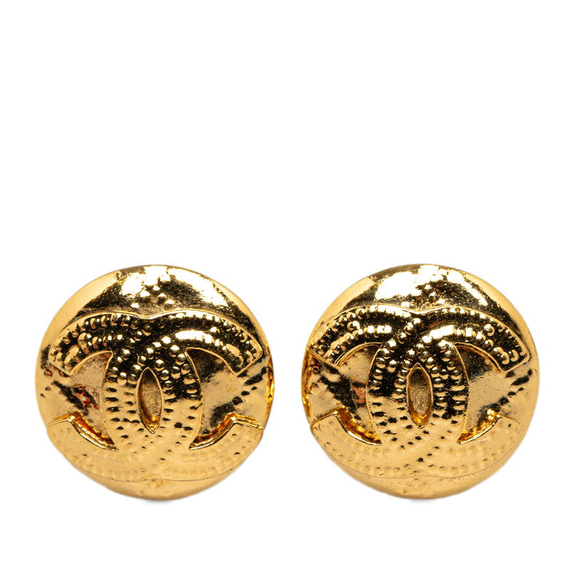 Chanel Vintage Round Stitch Coco Earring G   Chanel