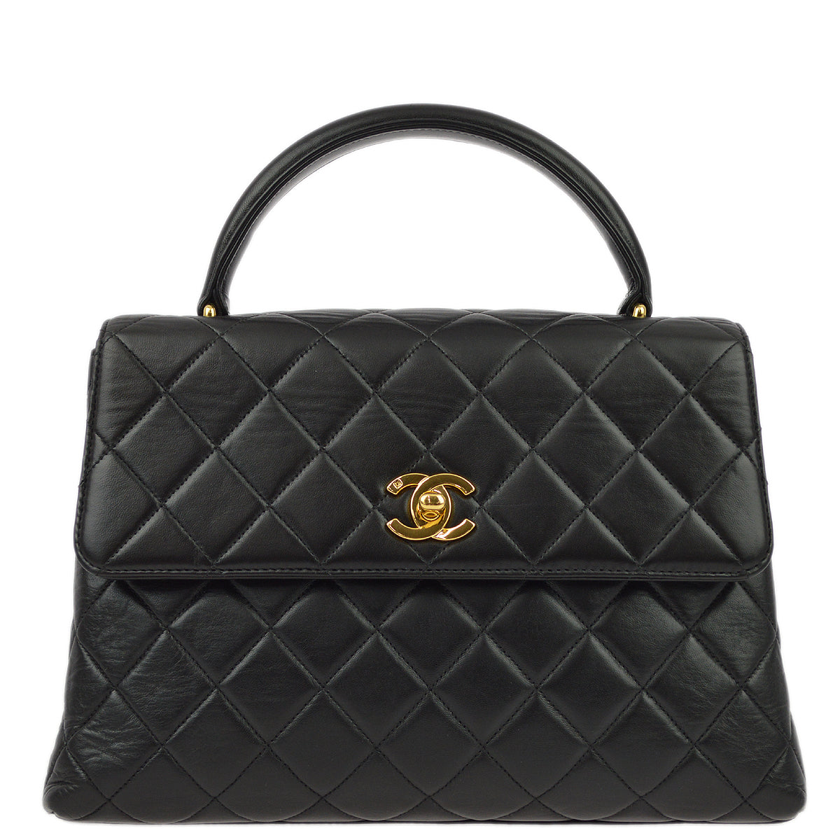 Chanel Black Lambskin Kelly Handbag